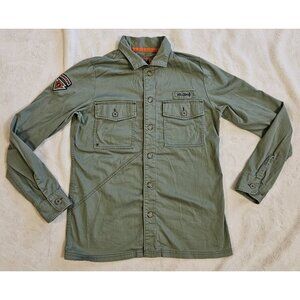 Volcom - Olive Women’s Skate Snap Button Platoon Shirt Jacket Size Medium